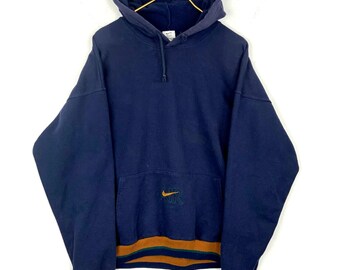 Vintage Nike Air Sweatshirt Hoodie Large Blue Center Swoosh 90s Usa