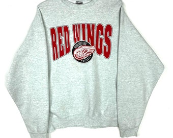 Vintage Retro Hoodie Detroit Red Wings Sweatshirt Größe XL Made In USA