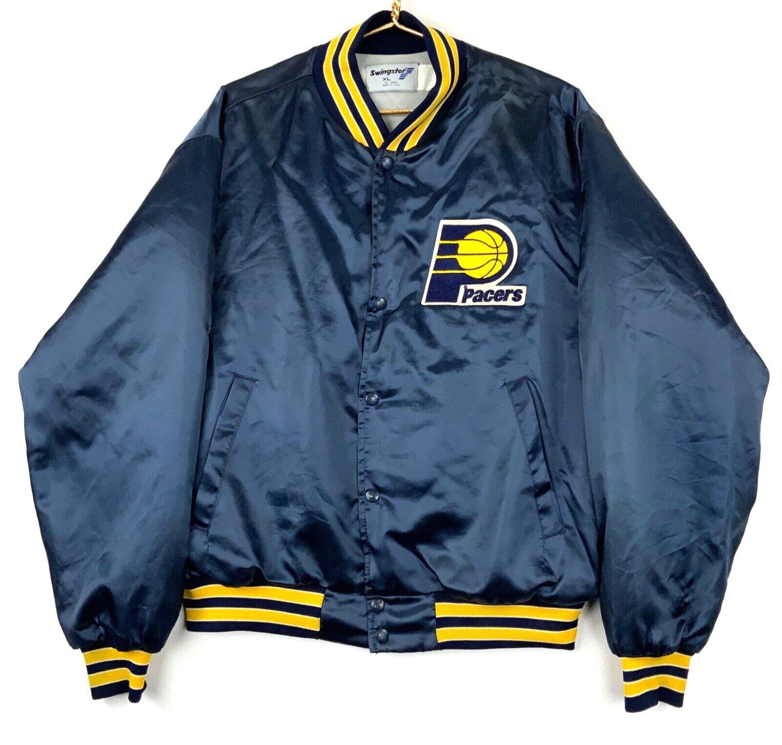 Vintage Indiana Pacers Starter Full Zip Jacket with Hood NBA Size L Large  *Rare*