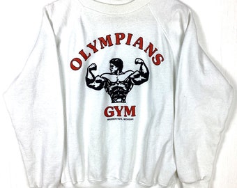 Vintage Arnold Schwarzenegger Olympians Gym Sweatshirt Crewneck Small Caricature