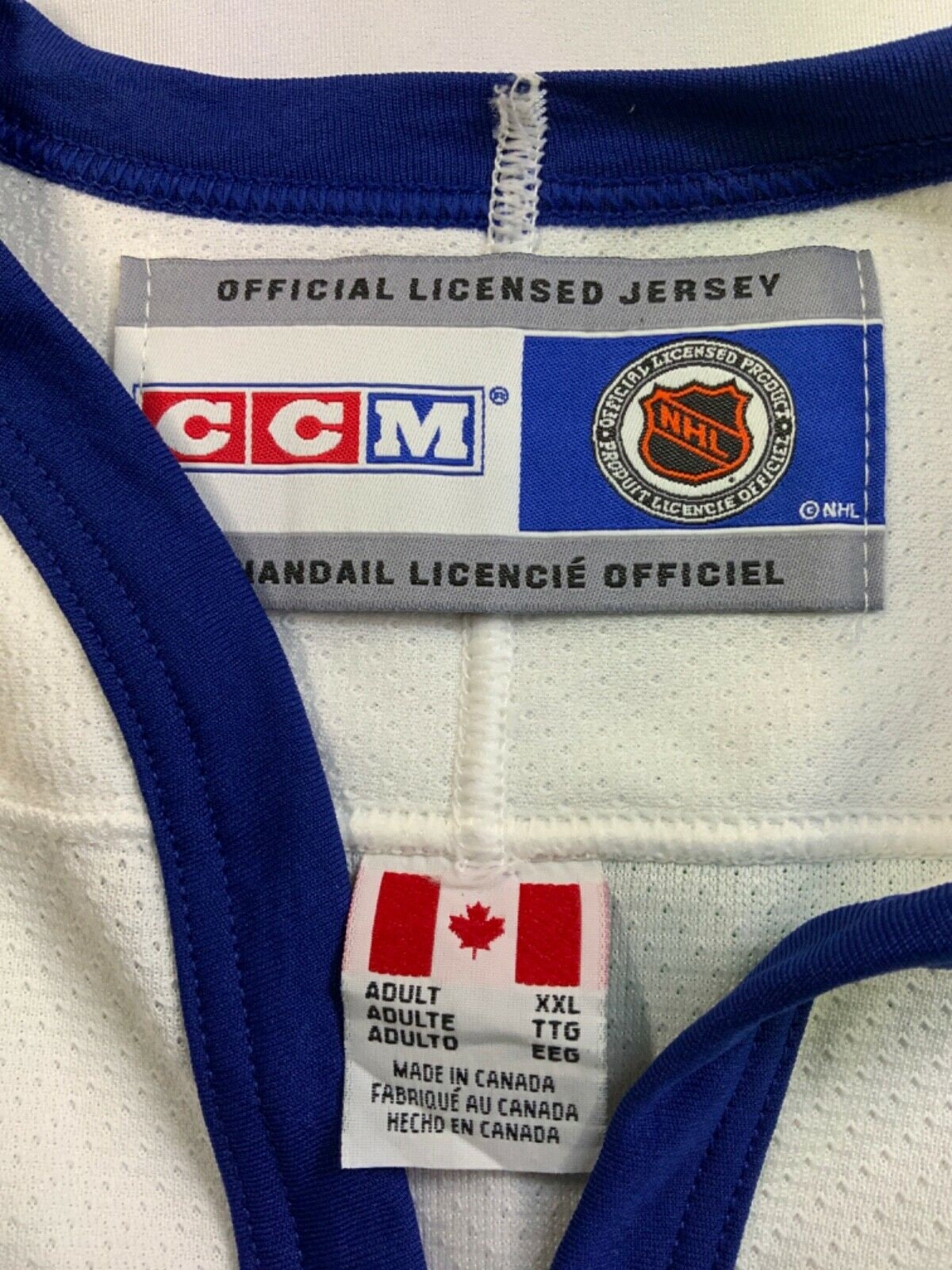 Vintage 90s CCM Air Knit White TORONTO MAPLE LEAFS Child NHL Team Replica  JERSEY