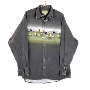Vintage Cabela's Langarm Hemd Größe XL Grau Deerskin Soft Chamois Button Up