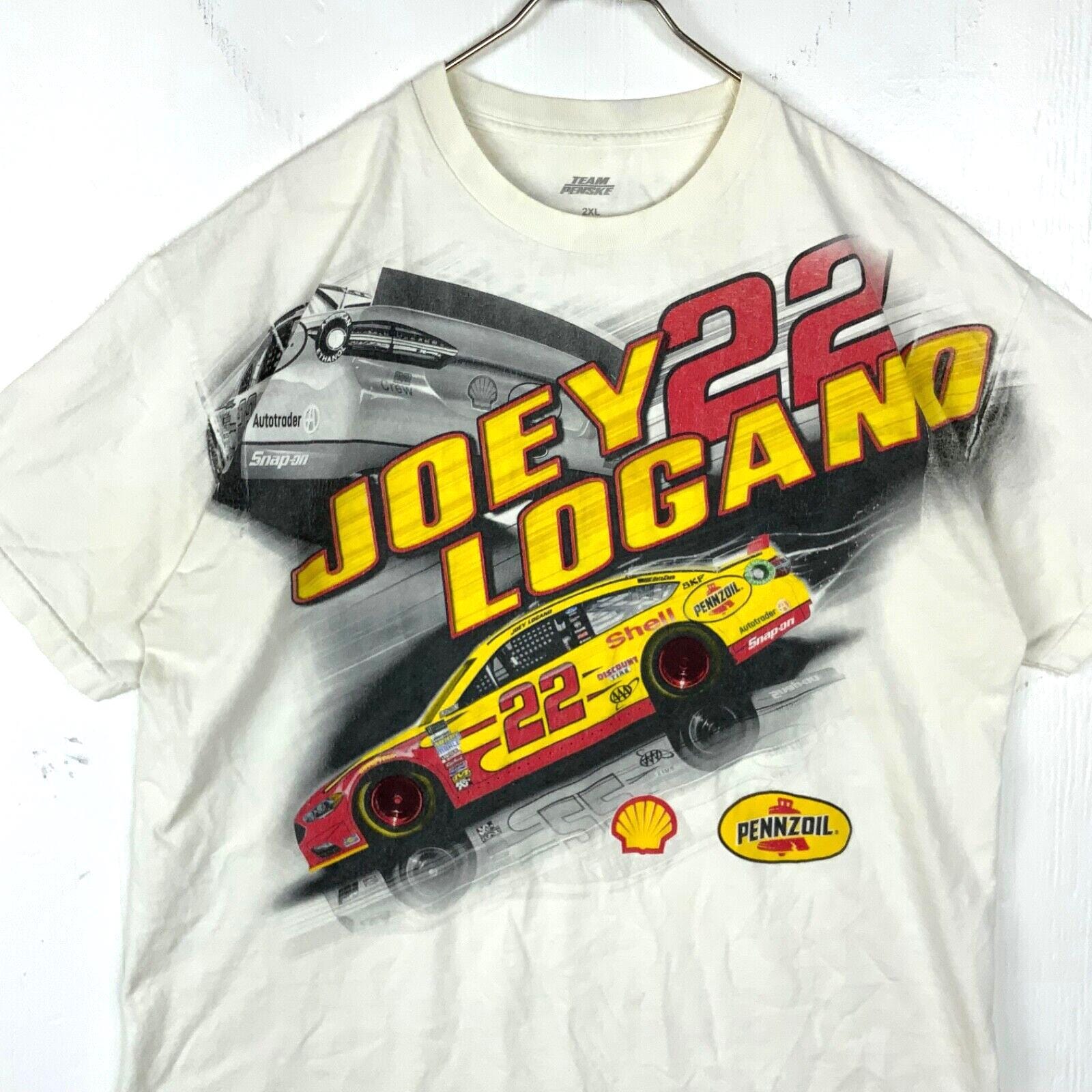 Nascar All Over Print T-shirt Size 2XL White Joey Logano Team Penske