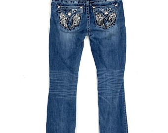 Vintage Y2k Miss Me Bootcut Women&#39;s Denim Jean 26x33 Blue