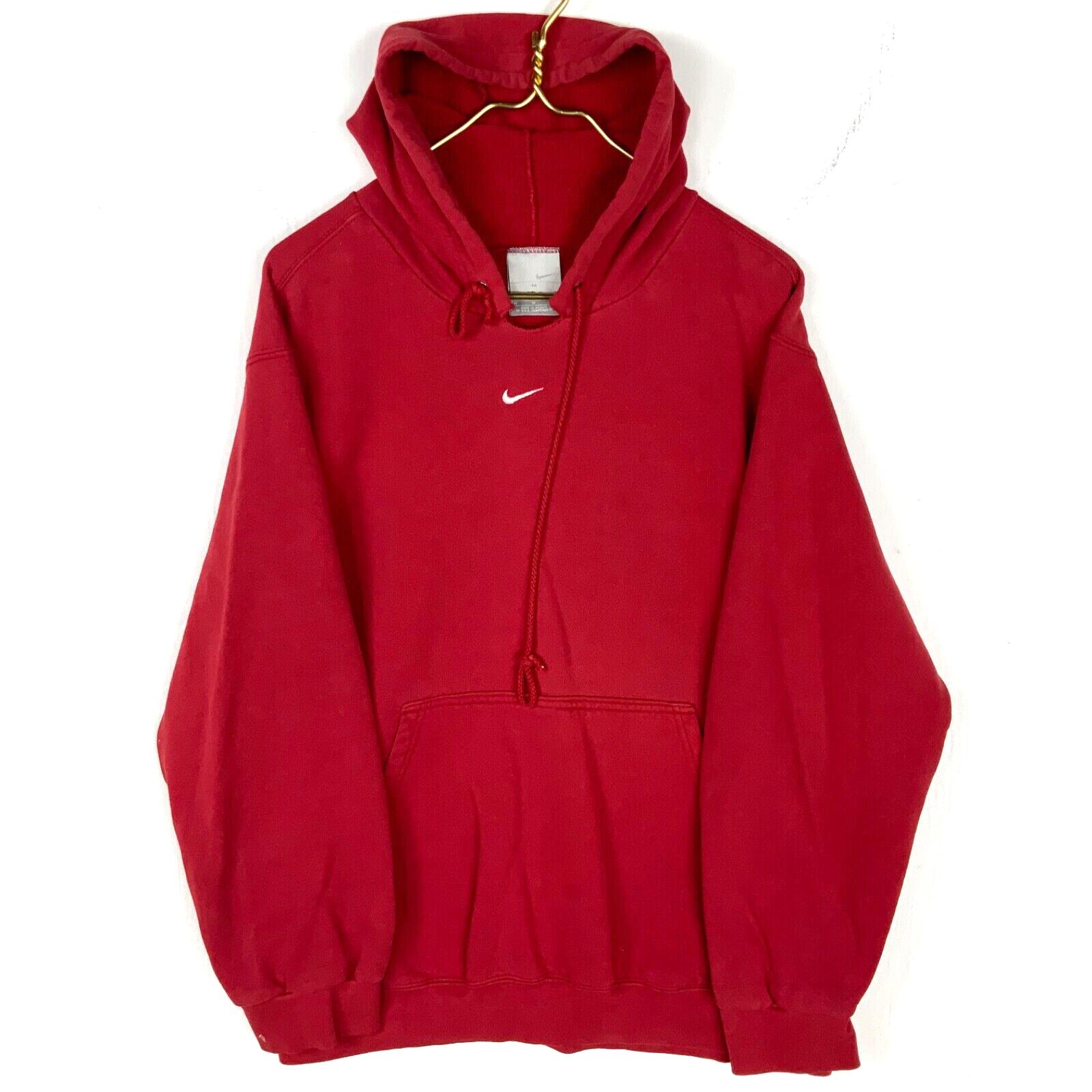 Vintage Nike Center Swoosh Sweatshirt Hoodie Grosse Medium Rot 90er Etsy