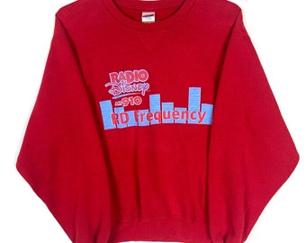 Vintage Radio Disney Sweatshirt Crewneck Small Red 80s 90s