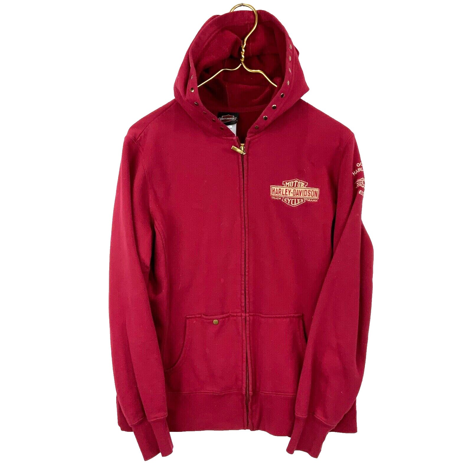 Harley Davidson Motorcycles Sweatshirt Hoodie Large Red Full Zip Etsy UK