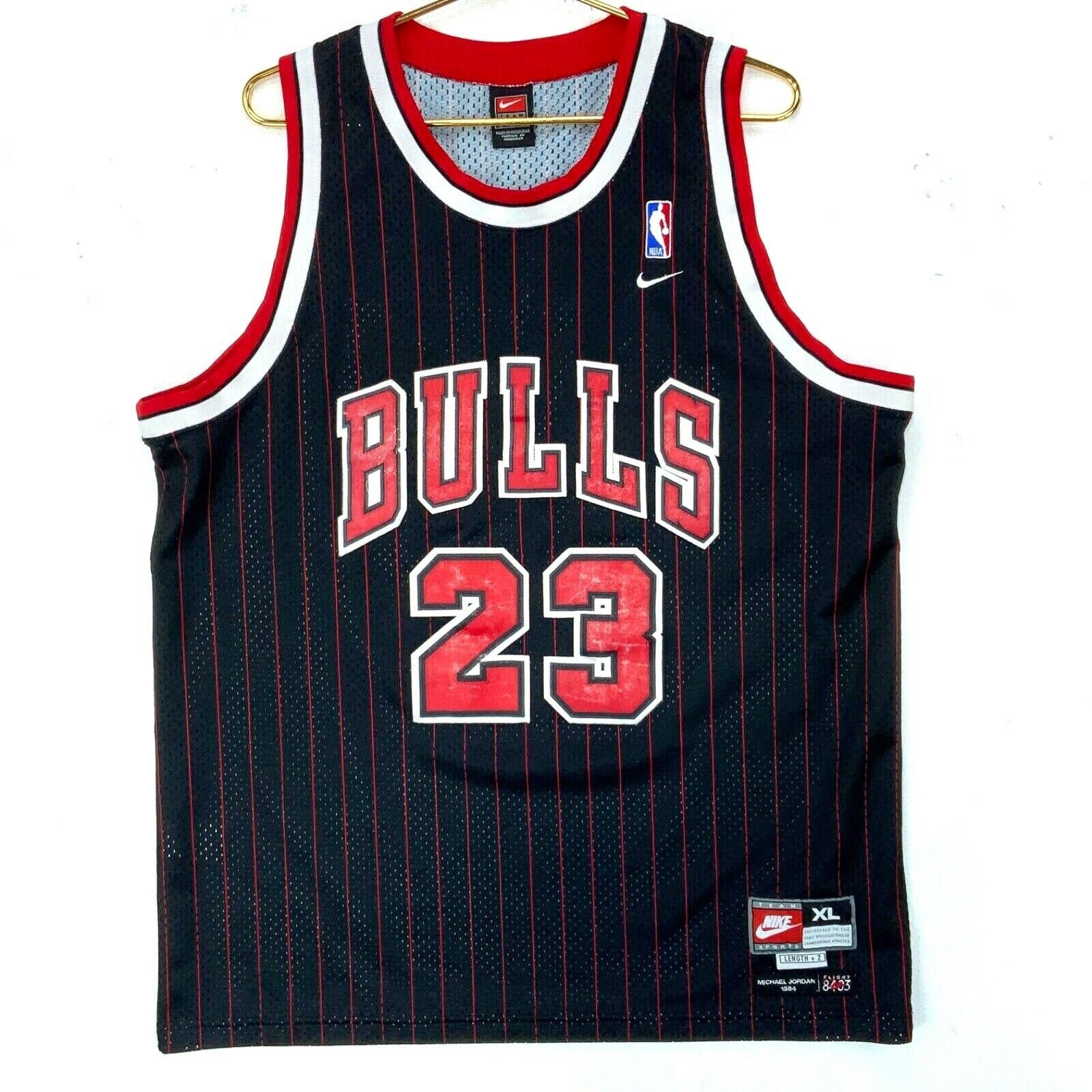 Air Jordan 20th Anniversary Jersey #23 basketball pinstripes Nike red men's  XXL