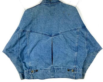 Vintage Women's Denim Jean Jacket Extra Large Blue Medium Wash
