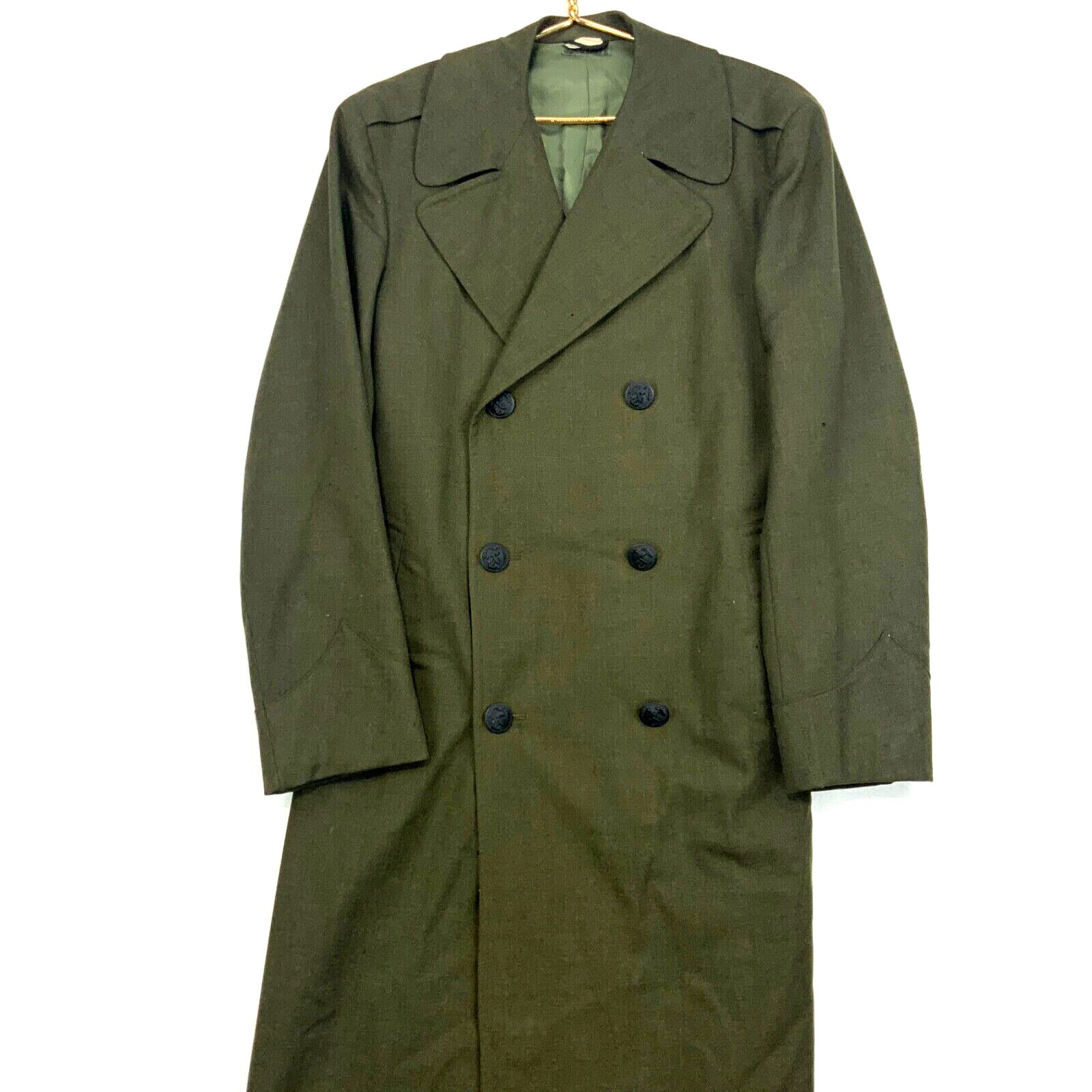 Vintage 50s US Army M-1950A Overcoat M Green Military Wool Liner USATC ...