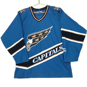 Vintage Pro Player Washington Capitals Blue Screaming Eagle Jersey Size XL