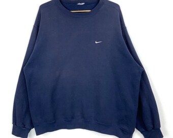 Vintage Nike Swoosh Sweatshirt Crewneck 2XL Blue 90s Usa