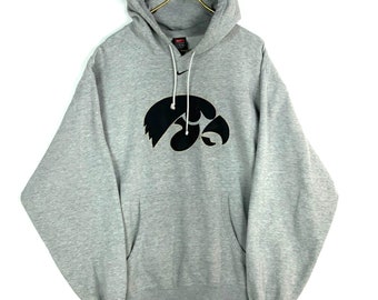 Vintage Iowa Hawkeyes Nike Center Swoosh Sweatshirt Hoodie 2XL Ncaa bestickt