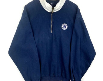 Vintage Nike Golf Sweatshirt Large Blue Quarter Zip Collared