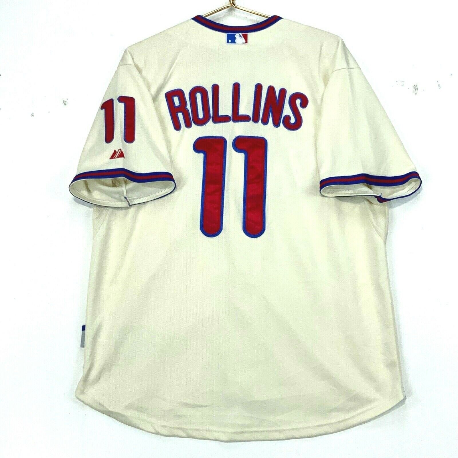 Jimmy Rollins 11 Philadelphia Phillies Majestic Jersey Size XL White Etsy