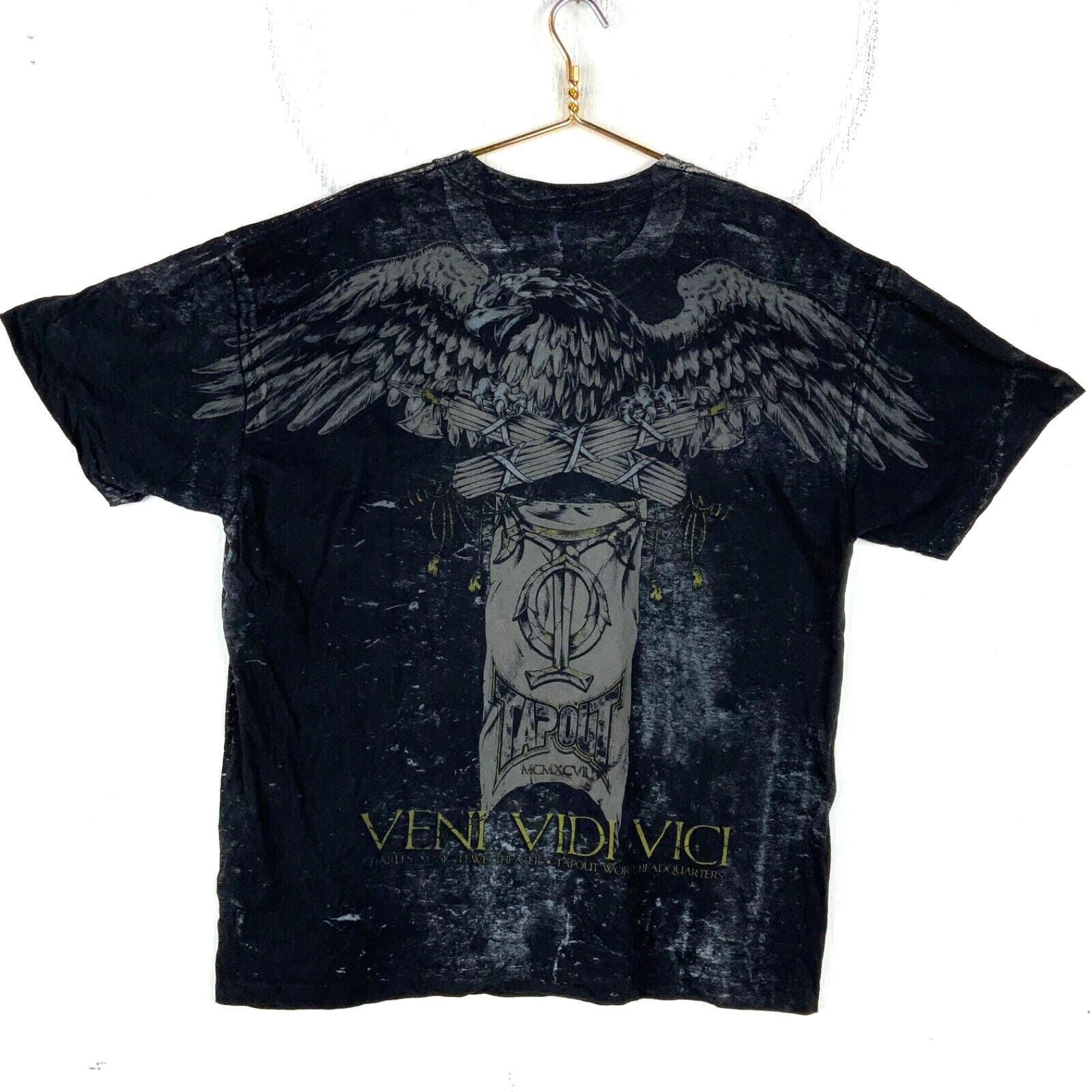 Tapout All Over Print T-shirt Size 2XL Black Skull Mma Y2k Tapout All Over Print T-shirt Size 2XL Black Skull Mma Y2k
