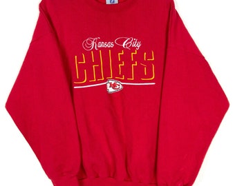 Vintage Kansas City Chiefs Logo 7 Crewneck Sweatshirt XL Rood Nfl 50/50 Gemaakt in de VS