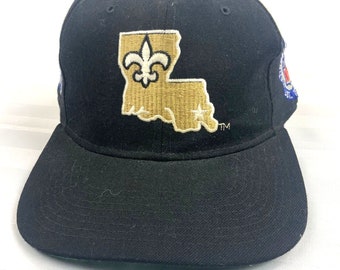 Vintage New Orleans Saints Starter Fitted 7 1/8 Hat Cap Adjustable Nfl 90s Black