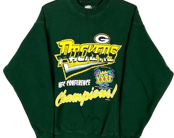 Vintage Green Bay Packers Sudadera Tamaño XL 1996 Nfl Super Bowl Champions 90s