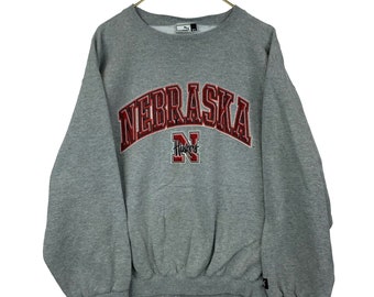 Vintage Nebraska Cornhuskers Sweatshirt Extra Large Puma Gray Ncaa 90s