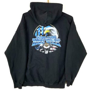 Harley Davidson Sweatshirt Hoodie Medium Black Full Zip Outer Banks Bike Week
