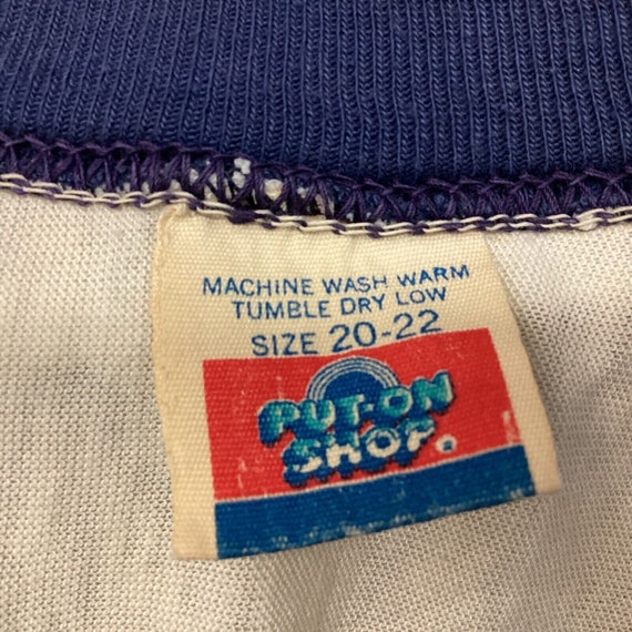 Vintage Sears Long Jersey Shirt Size 22 Blue Put … - image 3