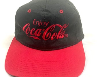 Vintage Enjoy Coca-Cola Snapback Hat Cap Adjustable Black