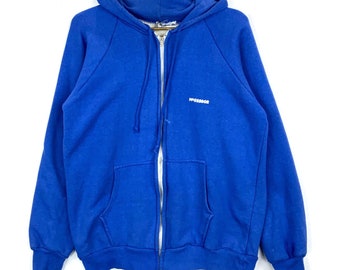 Vintage McGregor Sweatshirt Drawstring Hoodie Small Full Zip Blue