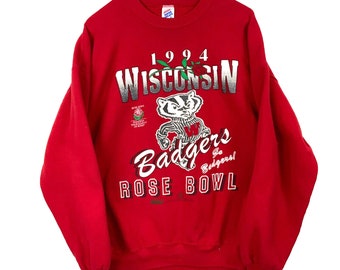 vintage Wisconsin Badgers Sweatshirt Extra Large Rouge 1994 Ncaa Rose Bowl