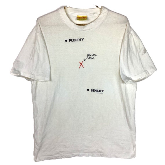Vintage You Are Here Senility T shirt Xl Single Stitch 90s Funny Lake Street Etsy