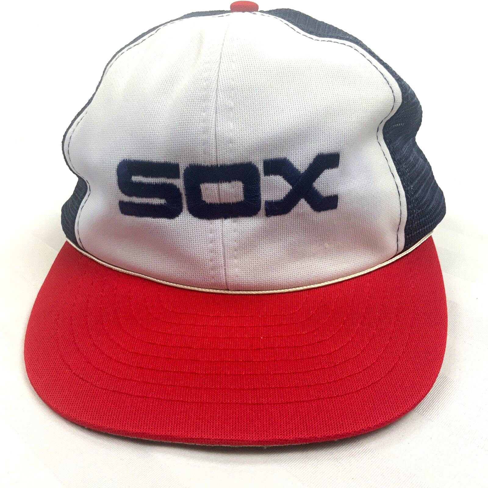 NWOT Vintage 80s Chicago White Sox Snapback Trucker Hat Jersey 