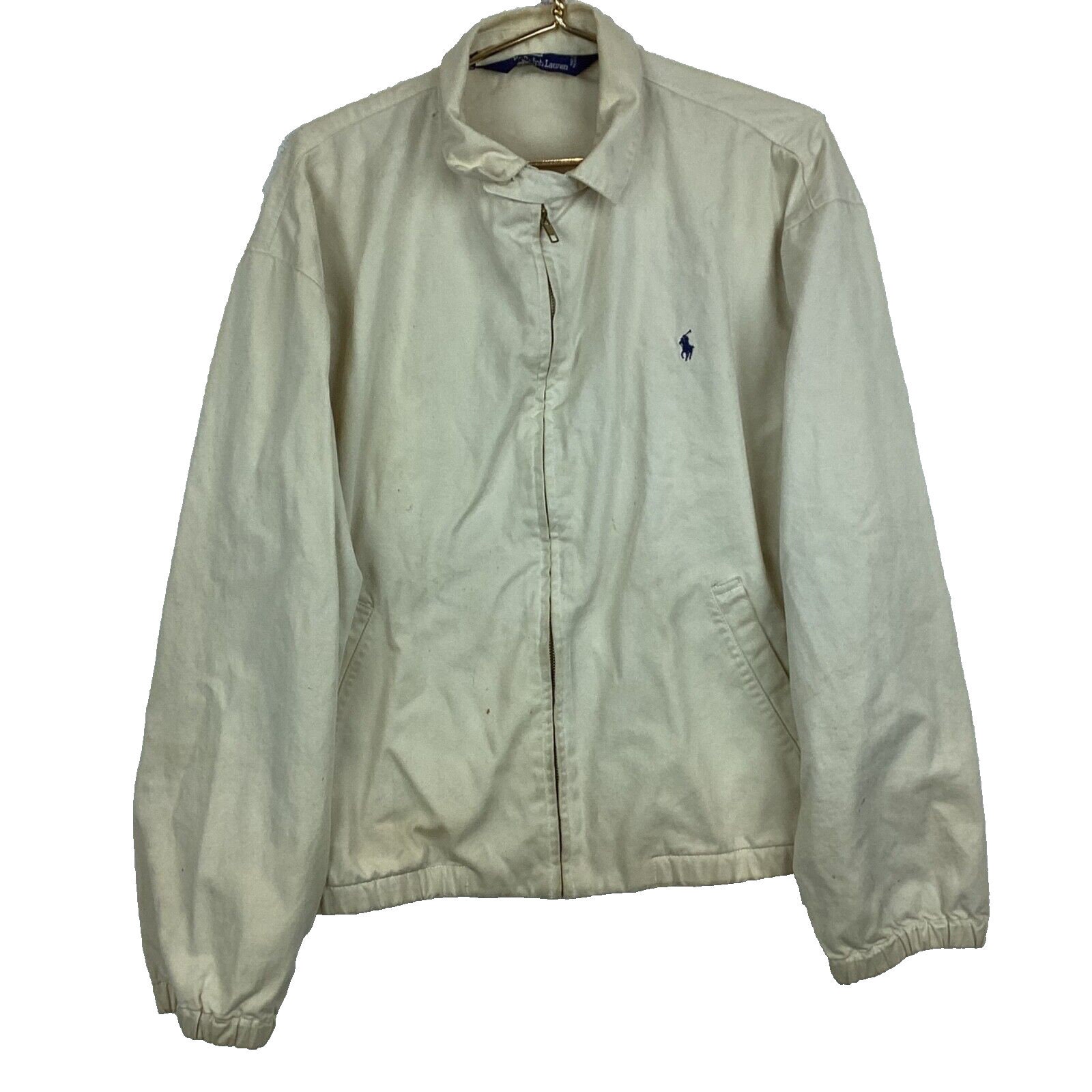 Vintage Polo Ralph Lauren Harrington Jacket Large White Bi-swing Full Zip -   Canada