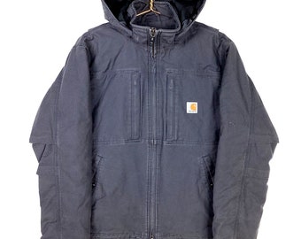 Carhartt Full Swing Full Zip Hooded Jacket Lined Small Gray Workwear