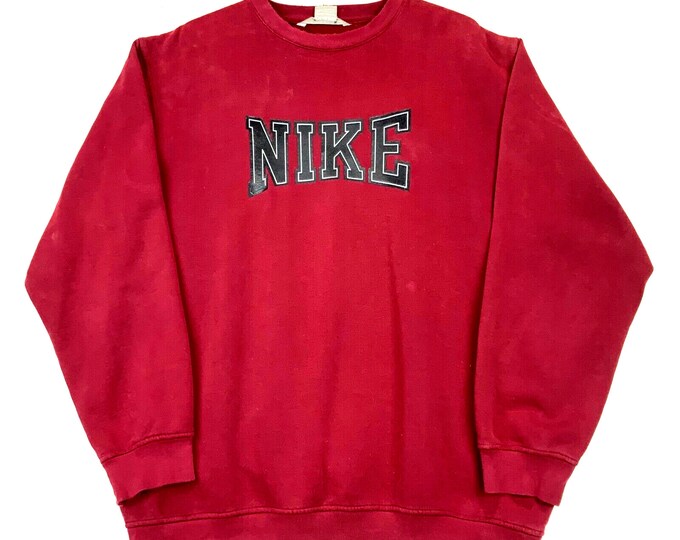 Vintage Nike Spell Out Sweatshirt Crewneck Size XL Red Y2K - Etsy