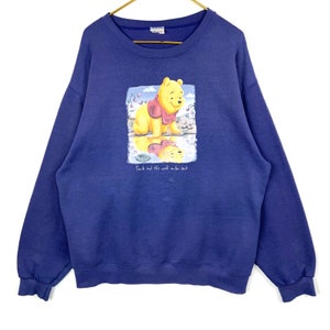 vintage Winnie l'ourson sweat ras du cou grand violet Smile at the World