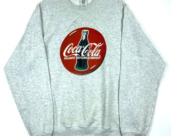 Vintage Coca Cola Atlantic Bottling Company Sweatshirt Crewneck Size XL Gray
