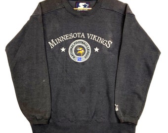 Vintage Minnesota Vikings Embroidered Sweatshirt Crewneck Medium Nfl Football