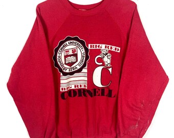 vintage Cornell University sweat ras du cou Extra Large Red Ncaa Big Red des années 90