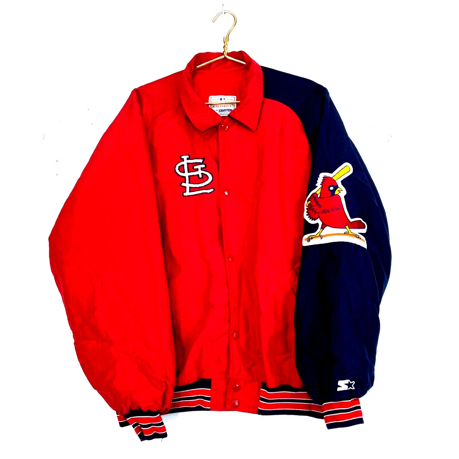 Vintage St. Louis Cardinals Starter Snap Button Jacket Large -  UK