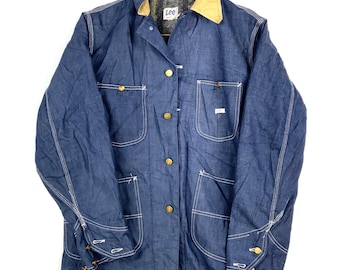 Vtg 60s 70s LEE 91-J Sanforized Blue Sanforized Denim