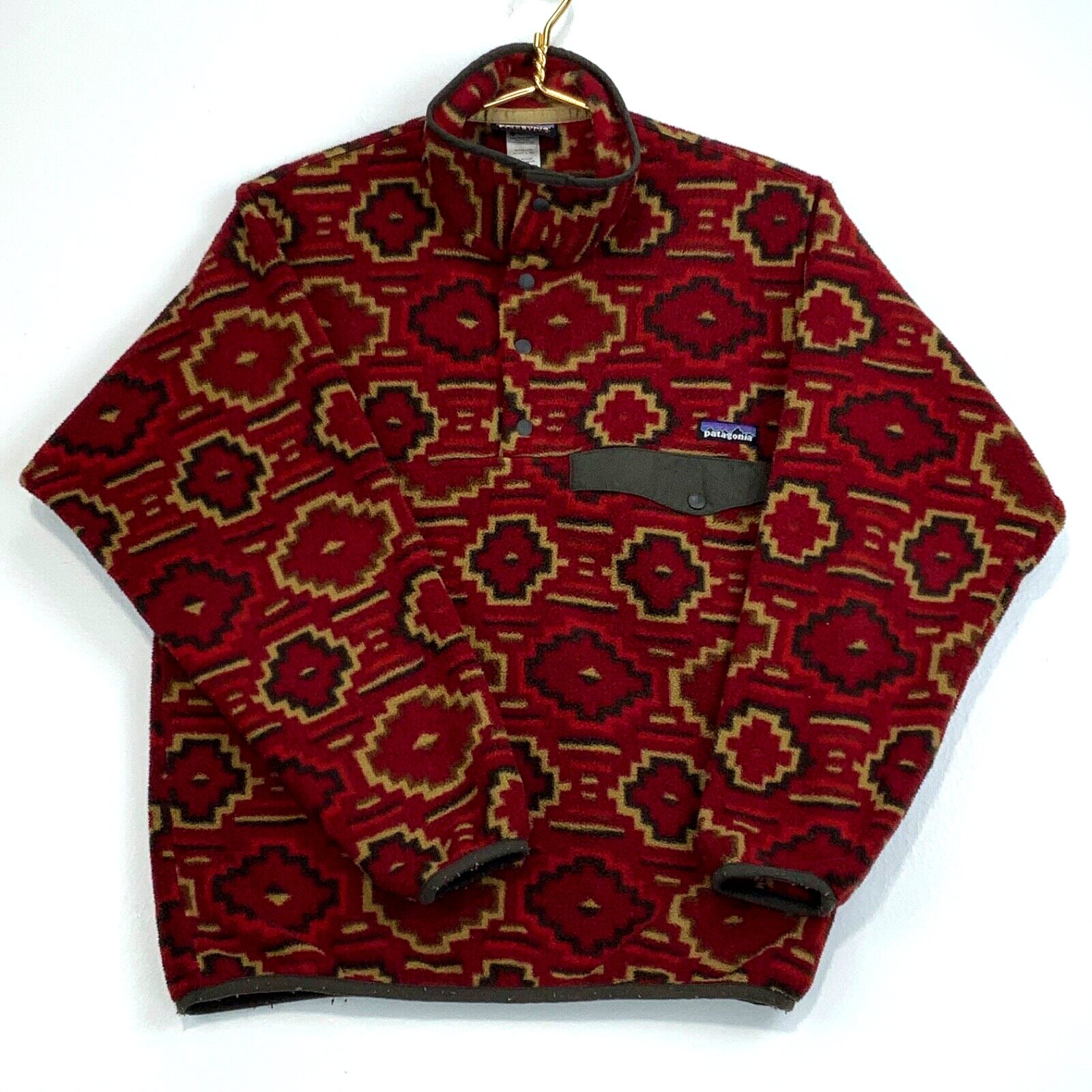 Zeer zeldzame vintage jas truien patagonia synchilla pullover fleece aztec art bedrukt Kleding Gender-neutrale kleding volwassenen Jacks en jassen 