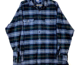 Vintage Polo Ralph Lauren Benford Flannel Shirt XL Gray Long Sleeve Button Up