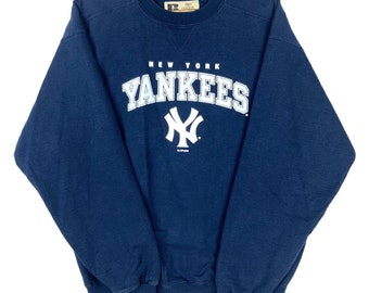 vintage New York Yankees Russell sweat-shirt athlétique col rond taille XL bleu mlb