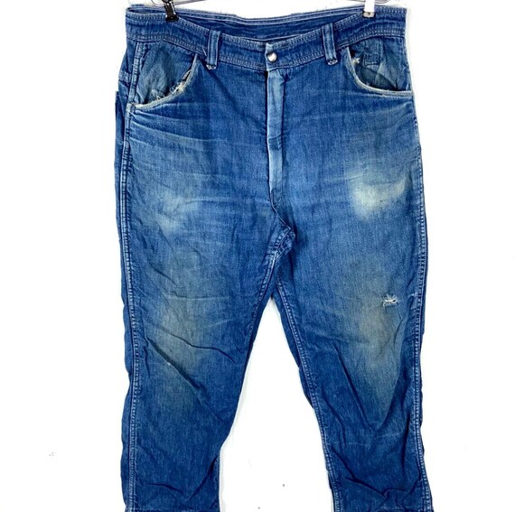 Jeans denim vintage anni 60 taglia 34x26 lavaggio medio blu foderato Etsy Italia