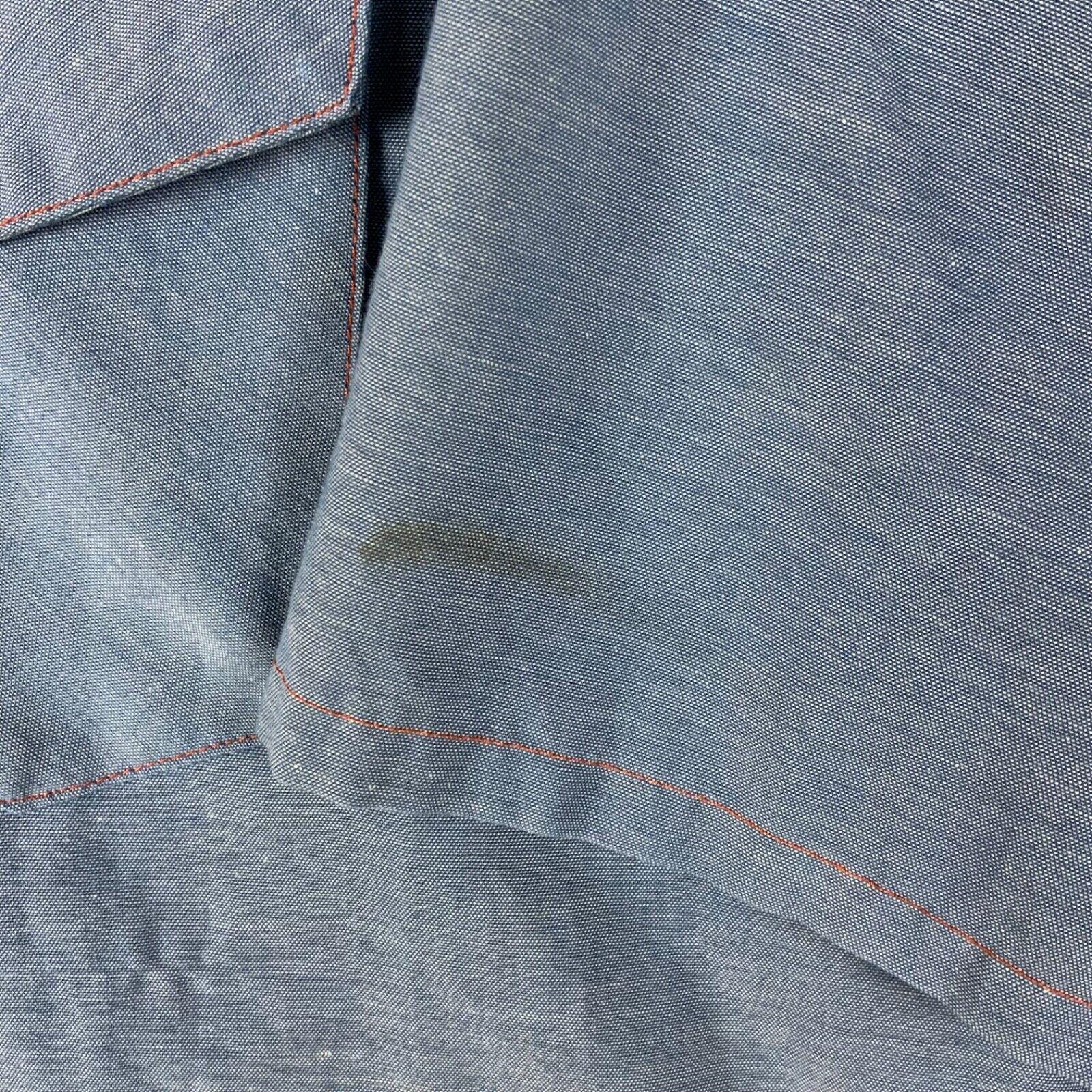 Vintage 1980's Big Mac Chambray Shirt 2XL Blue Short Sleeve