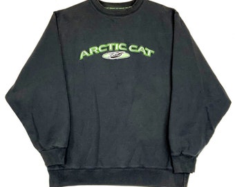 Vintage Arctic Cat Pullover Sweatshirt Crewneck Size XL Black