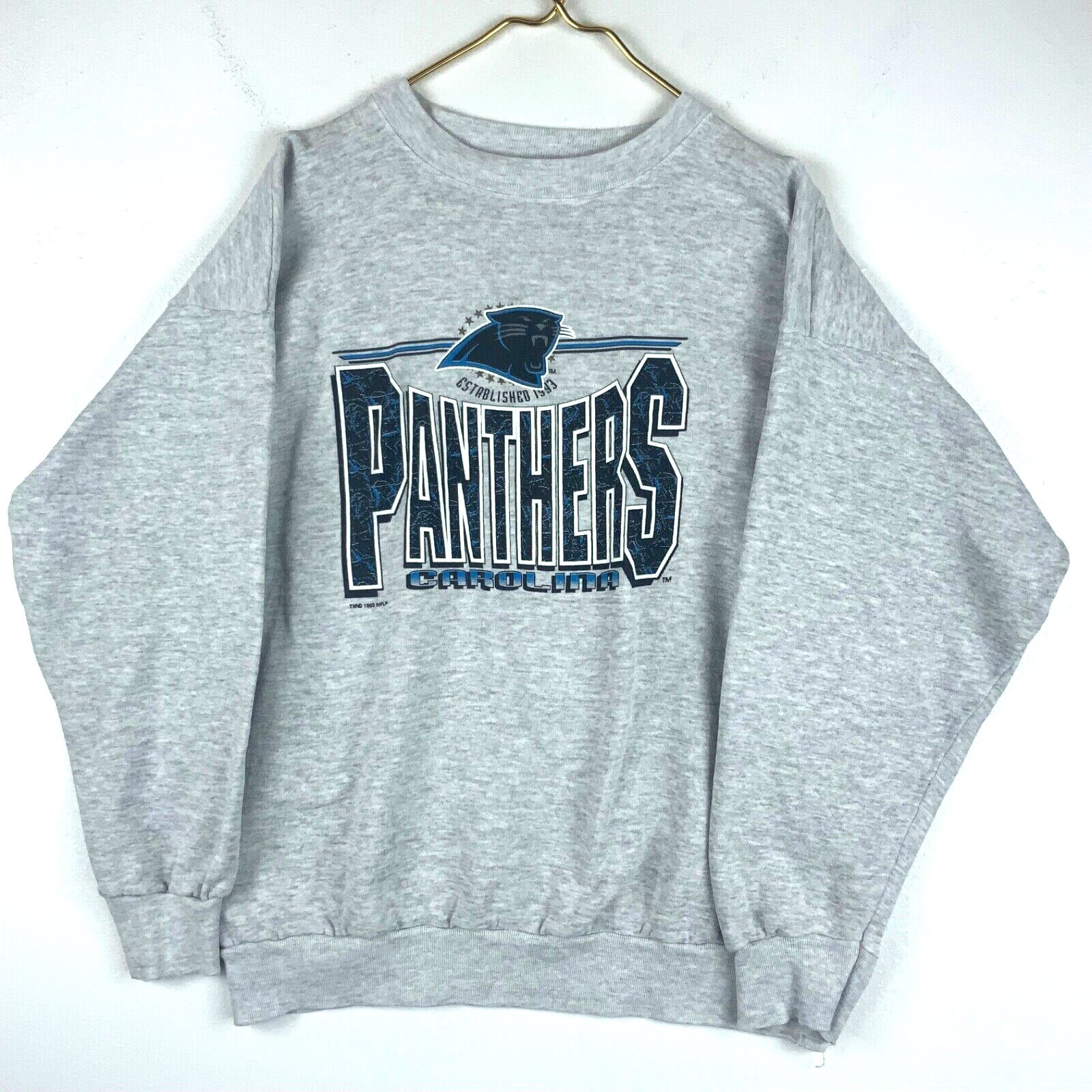 Vintage Carolina Panthers Crewneck Sweatshirt Size XL 1993 Gray