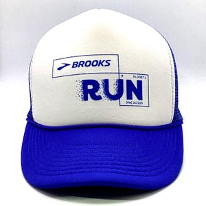 Vintage Brooks Run Foam Mesh Trucker Snapback Hat Cap Adjustable