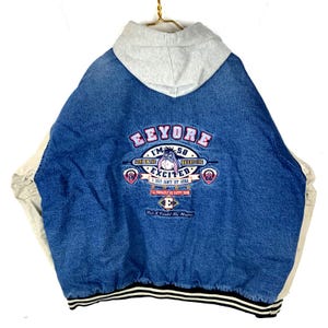 Vintage Eeyore Disney Denim Jean Jacket 2XL Blue Medium Wash Snap Button