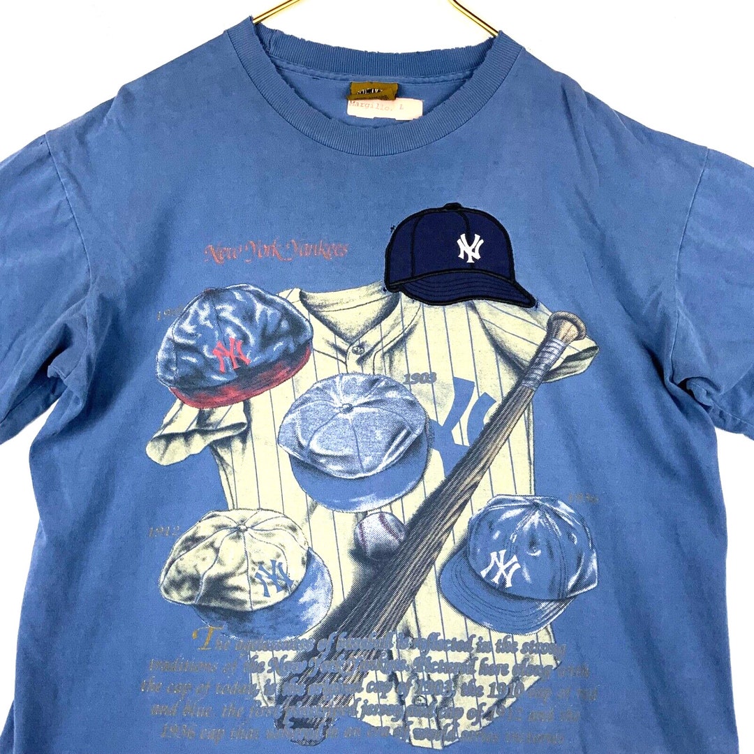 Vintage New York Yankees Nutmeg T-shirt Medium Blue Mlb - Etsy